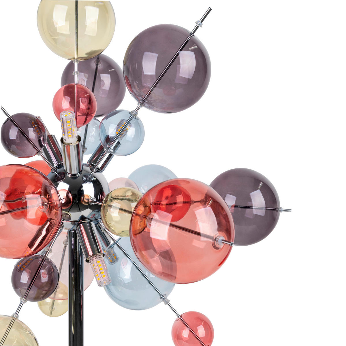 TISCHLEUCHTE 51/73 cm   - Chromfarben/Multicolor, Design, Glas/Metall (51/73cm) - Näve