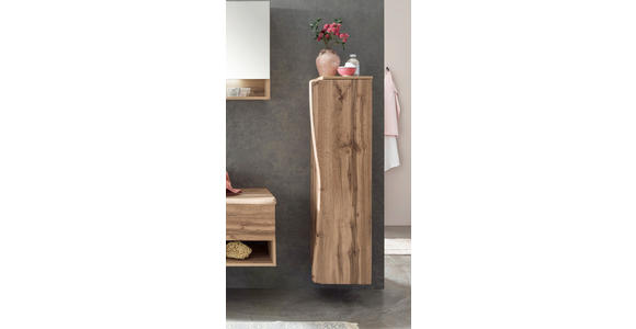 MIDISCHRANK 30/130/35 cm - Eiche Wotan/Silberfarben, Natur, Holzwerkstoff/Kunststoff (30/130/35cm) - Xora