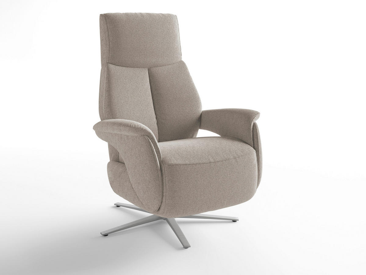 RELAXSESSEL in Textil Taupe  - Taupe/Silberfarben, Basics, Textil/Metall (75/110/85cm) - Sit & More