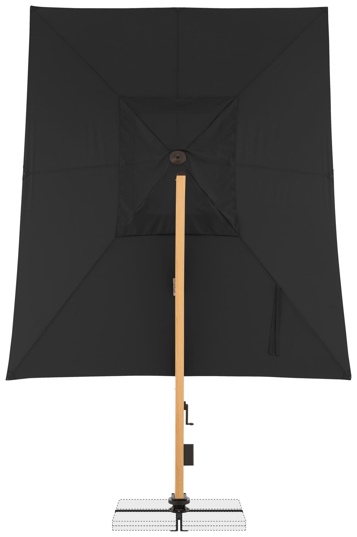 AMPELSCHIRM 400x300 cm  - Eichefarben/Anthrazit, Basics, Textil/Metall (400/300cm) - Doppler