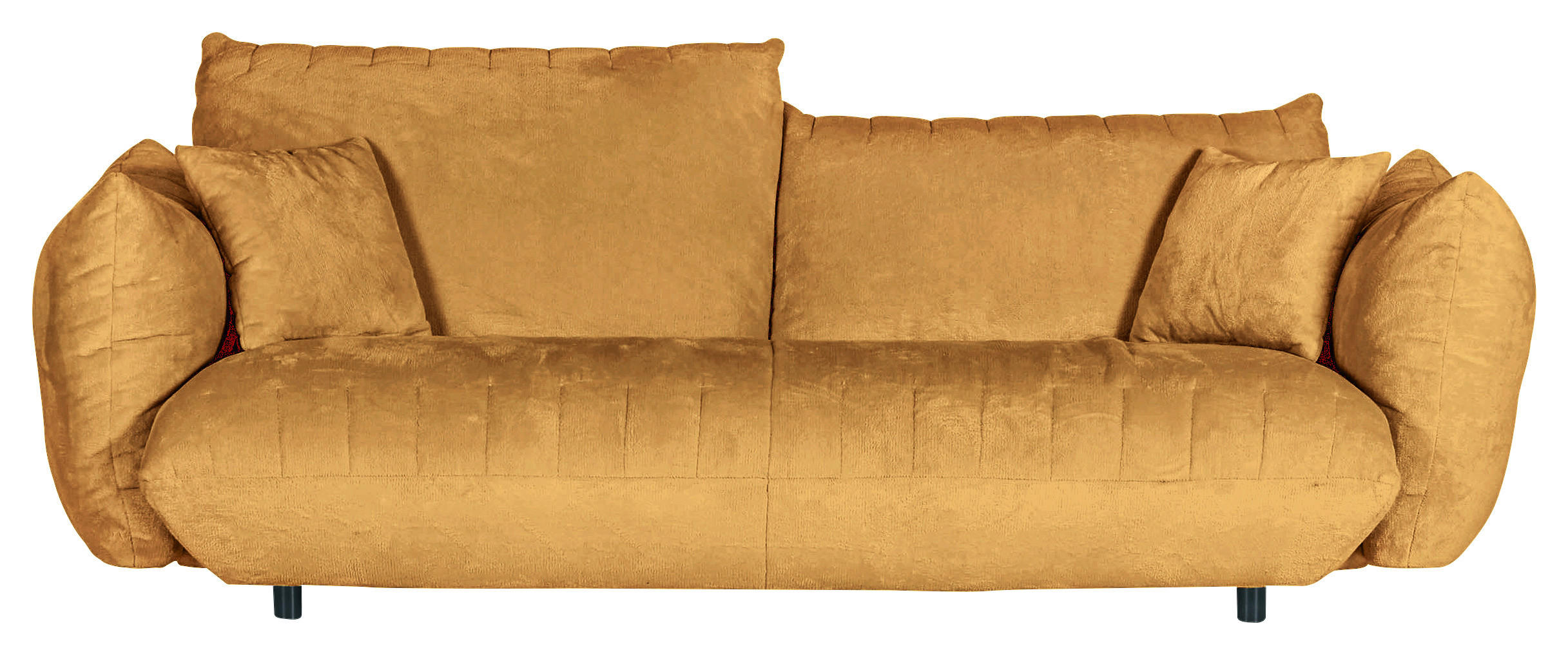 BIG SOFFA i plysch orange - orange/svart, Klassisk, textil/plast (240/78/107cm) - MID.YOU