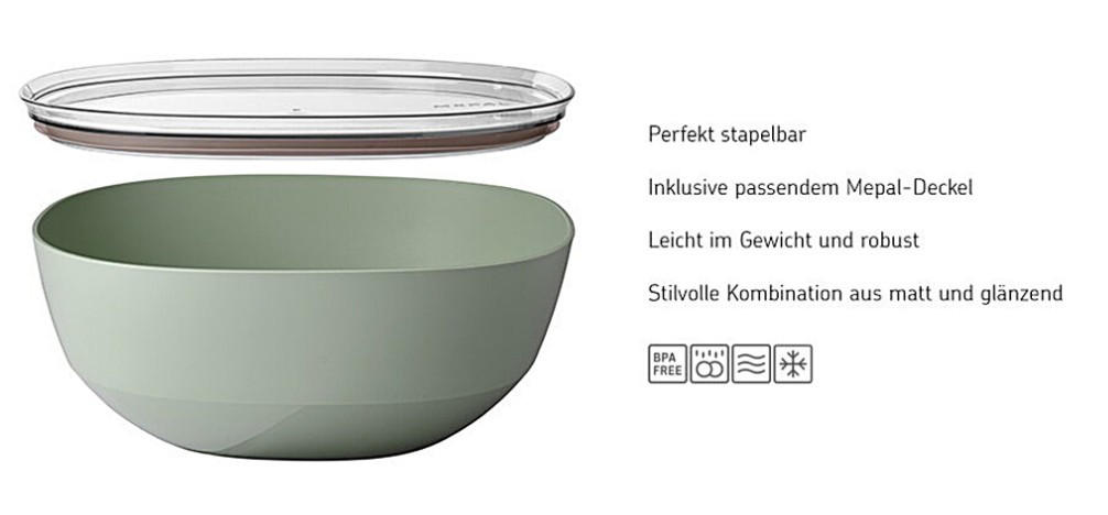 SALATSCHÜSSEL  Silueta  - Transparent/Schwarz, KONVENTIONELL, Kunststoff (30,1/12,7cm) - Mepal