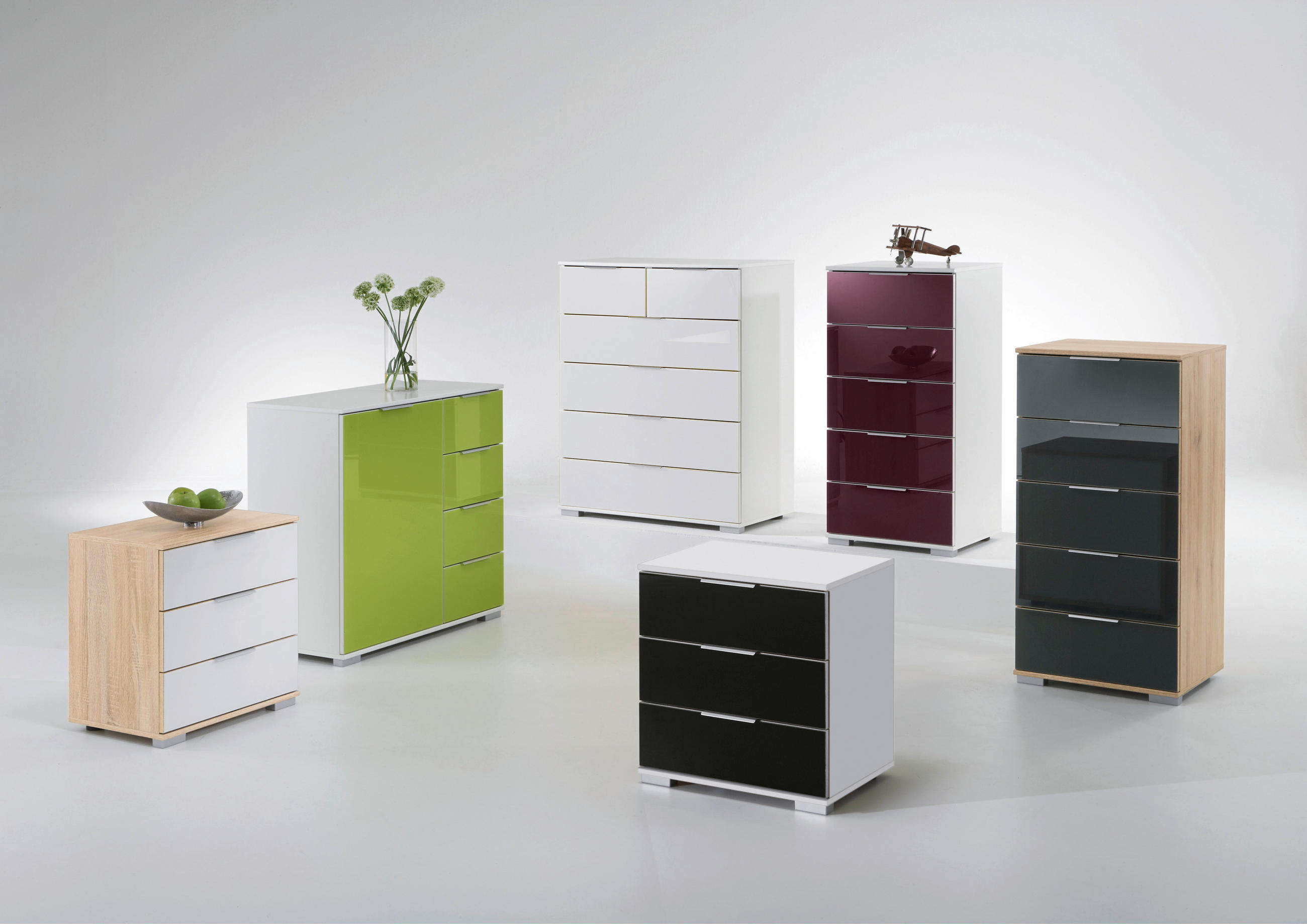 Thumbnail - Livetastic Kommode, Schwarz, Weiß, Metall, 2 Fächer, 4 Schubladen, 130x83x41 cm, Beimöbel erhältlich, Wohnzimmer, Kommod...