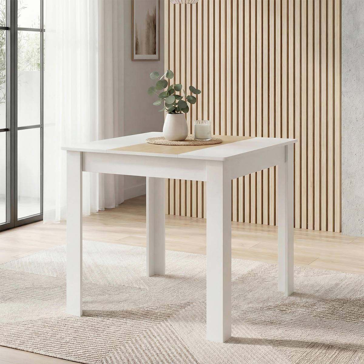 ESSTISCH 80/80/75 cm Nachbildung  Holzwerkstoff quadratisch Weiß, Honigeiche  - Honigeiche/Weiß, MODERN, Holzwerkstoff (80/80/75cm) - MID.YOU