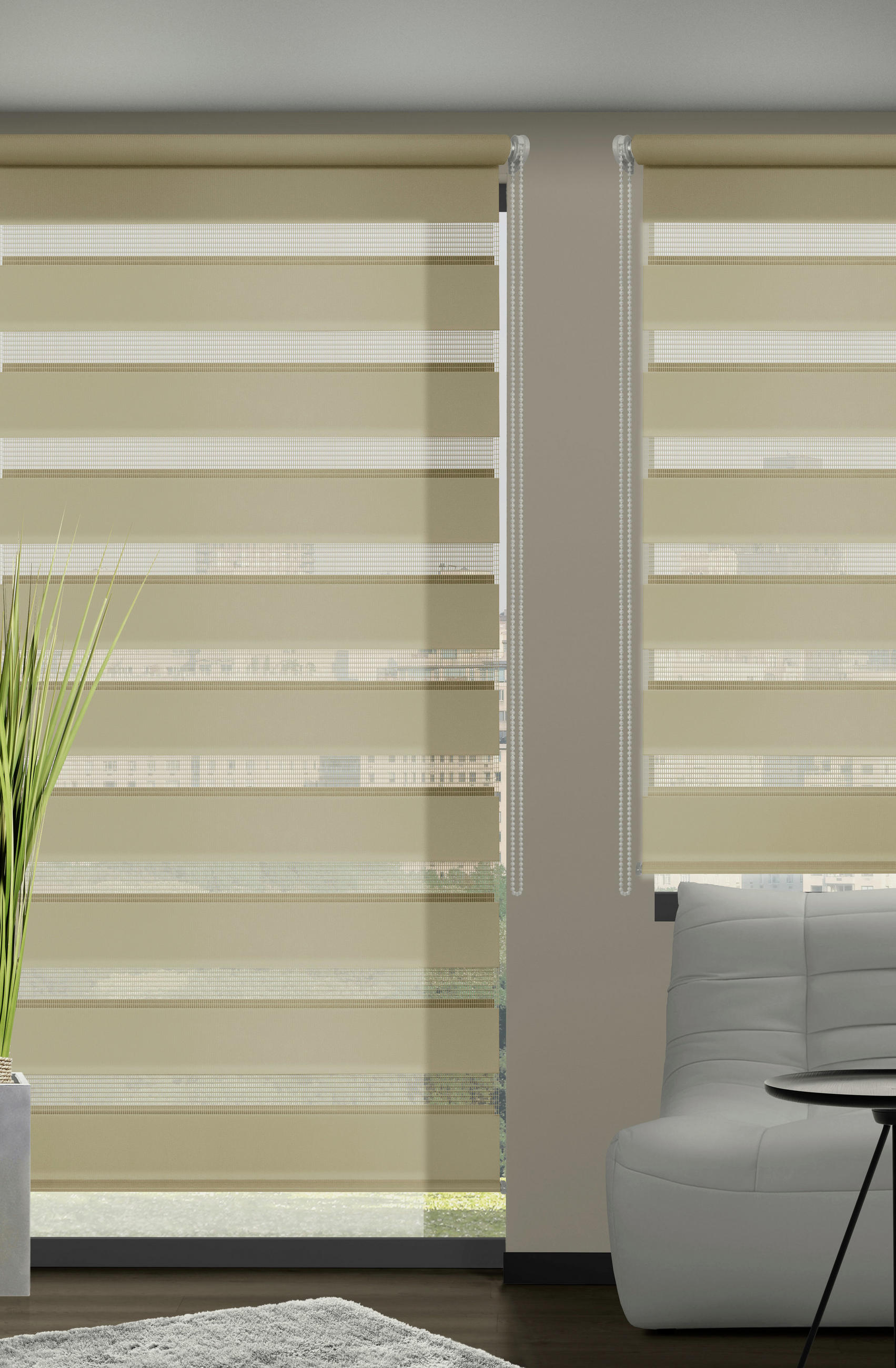 DOPPELROLLO  halbtransparent  80/210 cm    - Braun, Design, Textil (80/210cm)