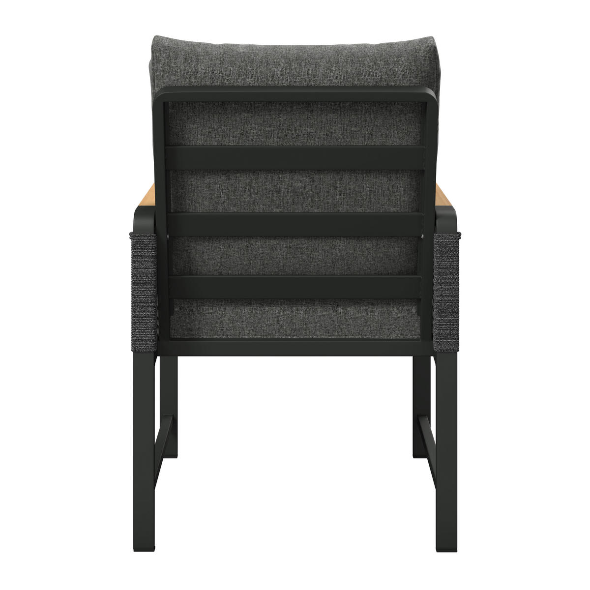 KERTI KAROSSZÉK fém, műanyag, textil natúr színű, sötétszürke  - natúr színű/sötétszürke, Modern, műanyag/textil (59/86/68cm) - Ambia Garden