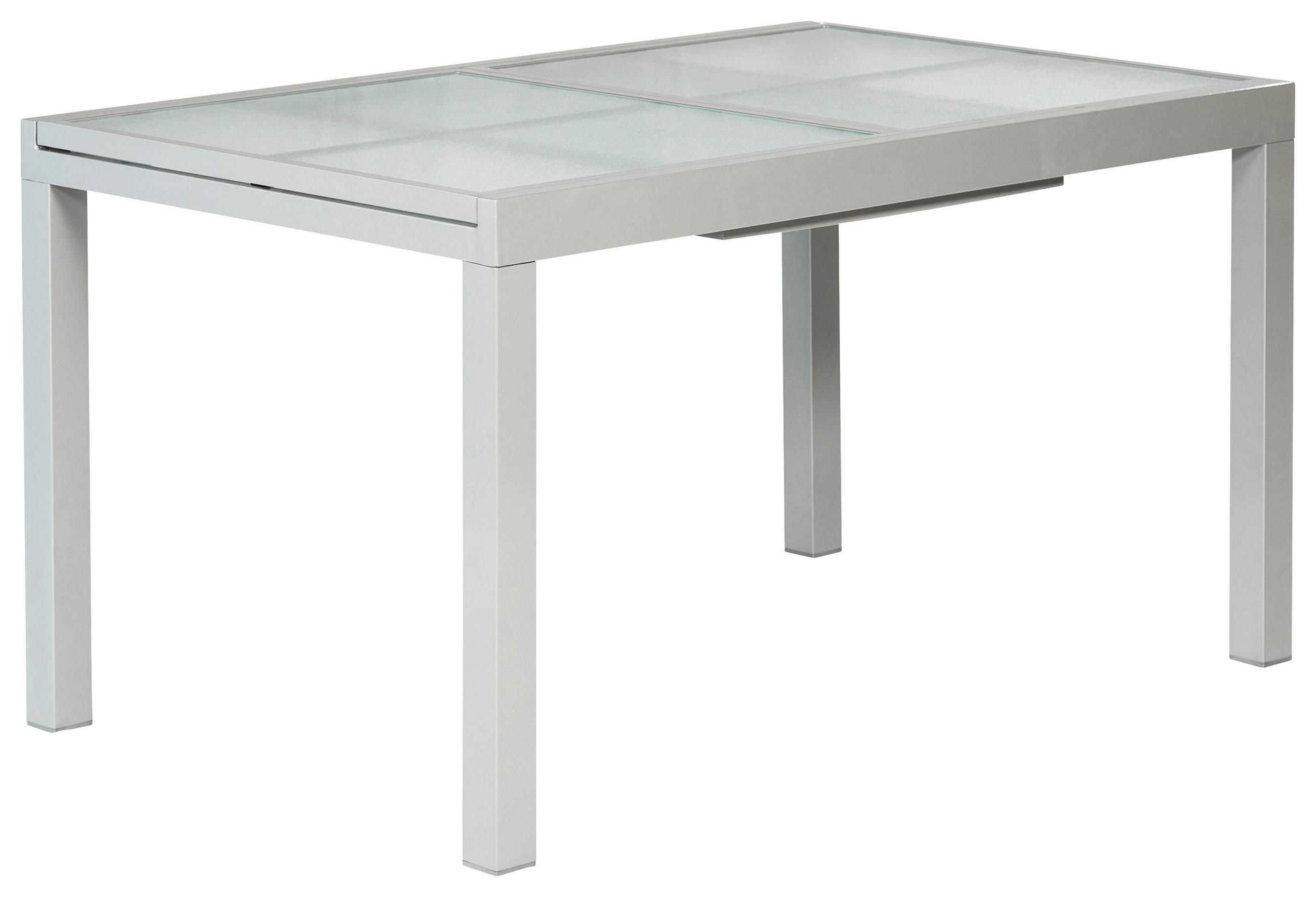 GARTENTISCH 120-180/90/75 cm Metall rechteckig  - Silberfarben, MODERN, Glas/Metall (120-180/90/75cm) - Gardenson