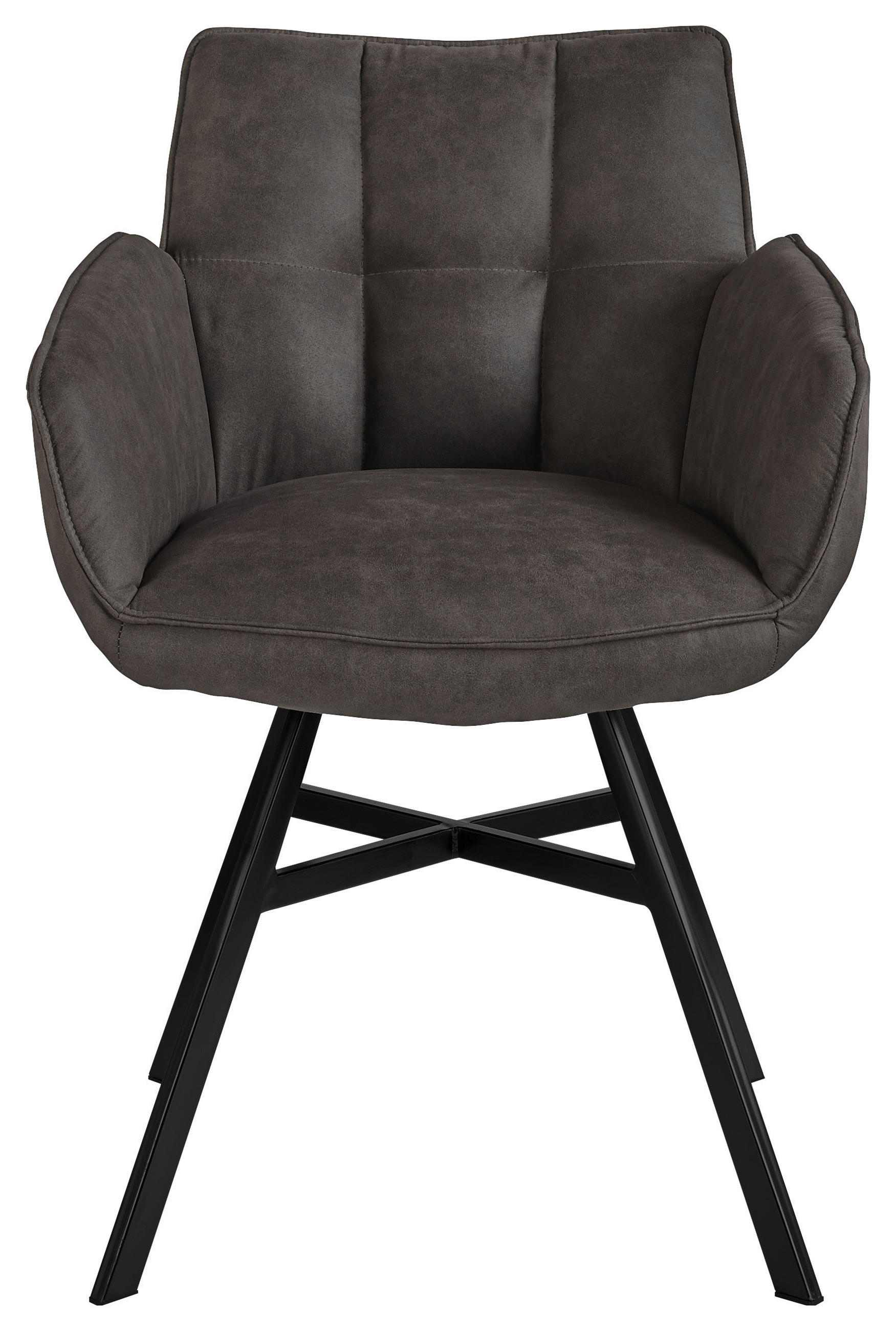 ARMLEHNSTUHL  in Mikrofaser  - Schwarz/Grau, Design, Textil/Metall (60/84/65cm) - SetOne by Musterring