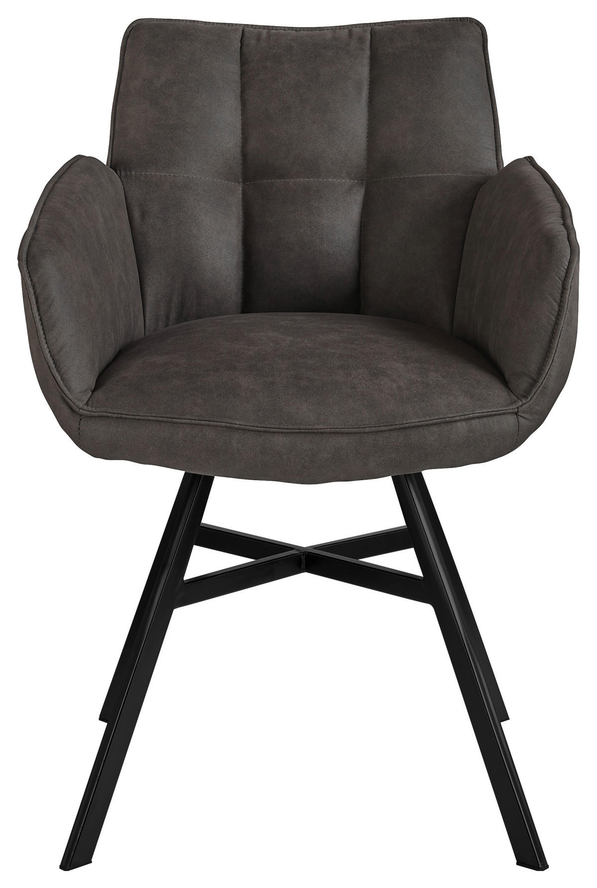 ŽIDLE S PODRUČKAMI, mikrovlákno, šedá - šedá/černá, Design, kov/textil (60/84/65cm) - SetOne by Musterring