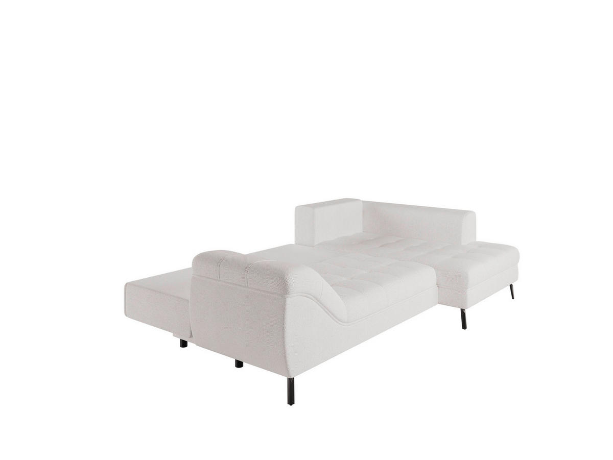 Ecksofa inkl. Funktionen in Webstoff Beige  - Beige/Schwarz, Modern, Textil/Metall (276/177cm)