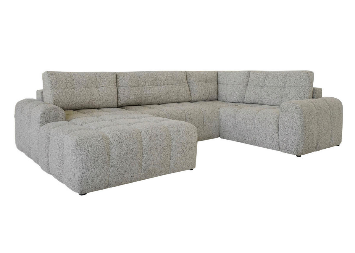 WOHNLANDSCHAFT Grau  - Schwarz/Grau, Design, Kunststoff/Textil (184/333/213cm) - MID.YOU