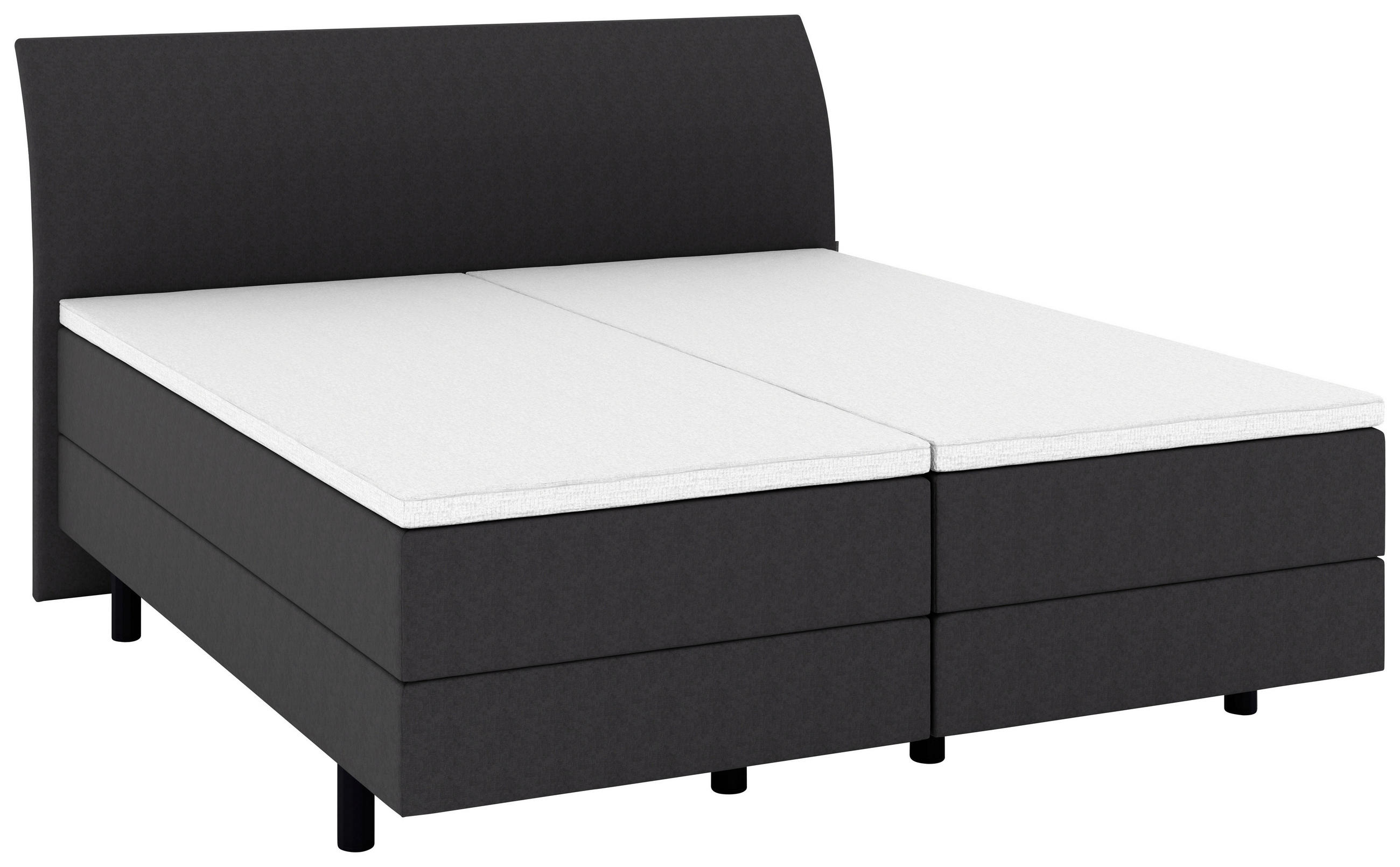 BOXSPRINGBETT 180/200 cm  in Grau  - Schwarz/Grau, KONVENTIONELL, Kunststoff/Textil (180/200cm) - Musterring
