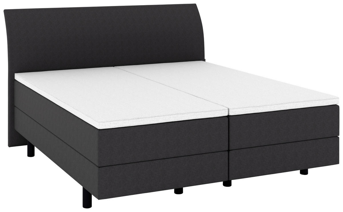 BOXSPRINGBETT 180/200 cm  in Grau  - Schwarz/Grau, KONVENTIONELL, Kunststoff/Textil (180/200cm) - Musterring
