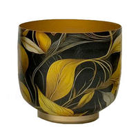 ÜBERTOPF   - Goldfarben/Schwarz, Basics, Metall (13,5/12,5/13,5cm)