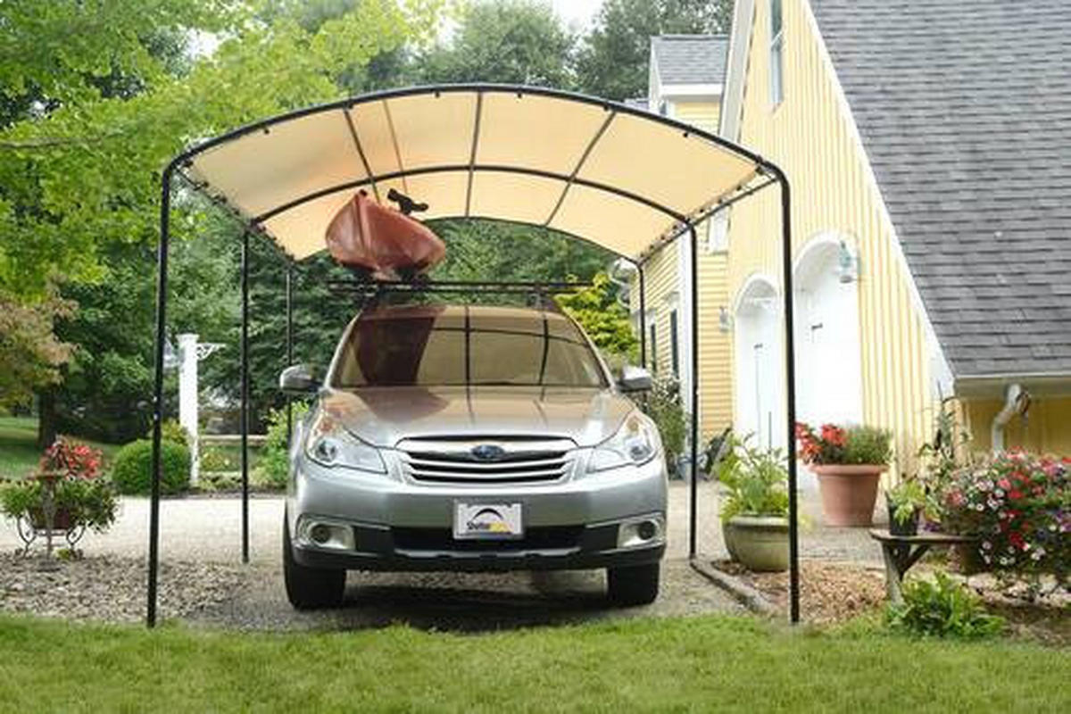 CARPORT - Beige/Schwarz, Basics, Kunststoff/Metall (270/240/490cm)