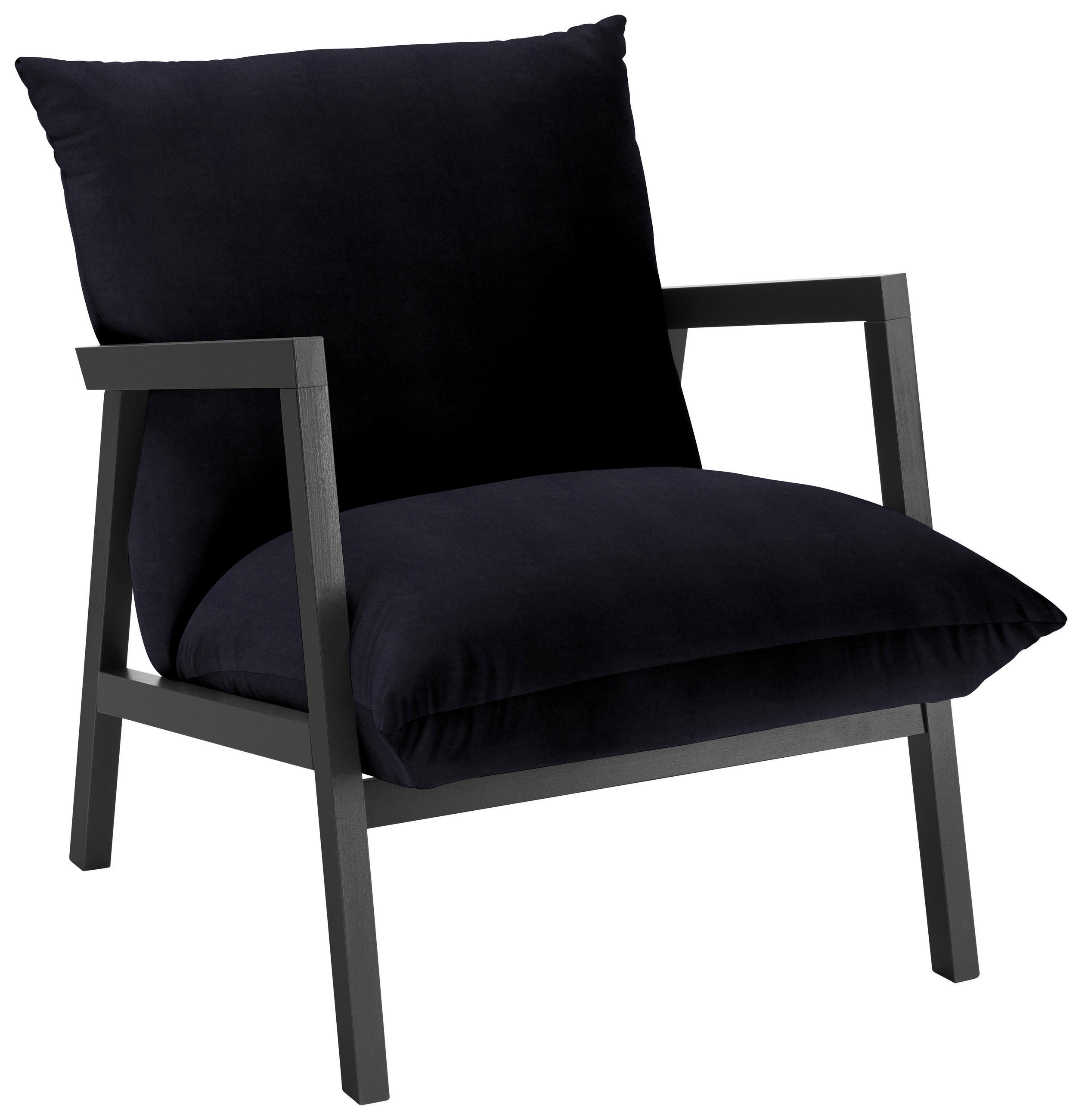 SESSEL Mikrofaser Schwarz    - Wengefarben/Schwarz, Design, Holz/Textil (63/76/80cm) - Carryhome