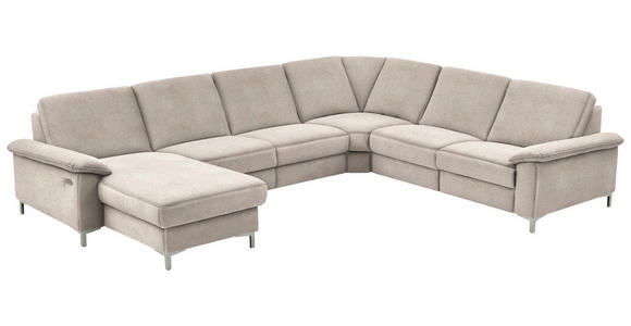 WOHNLANDSCHAFT in Chenille Hellbraun - Hellbraun/Alufarben, Design, Textil/Metall (170/333/265cm) - Dieter Knoll