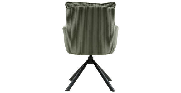ARMLEHNSTUHL  in Eisen Cord  - Dunkelgrün/Schwarz, Design, Textil/Metall (61/90/67cm) - Carryhome