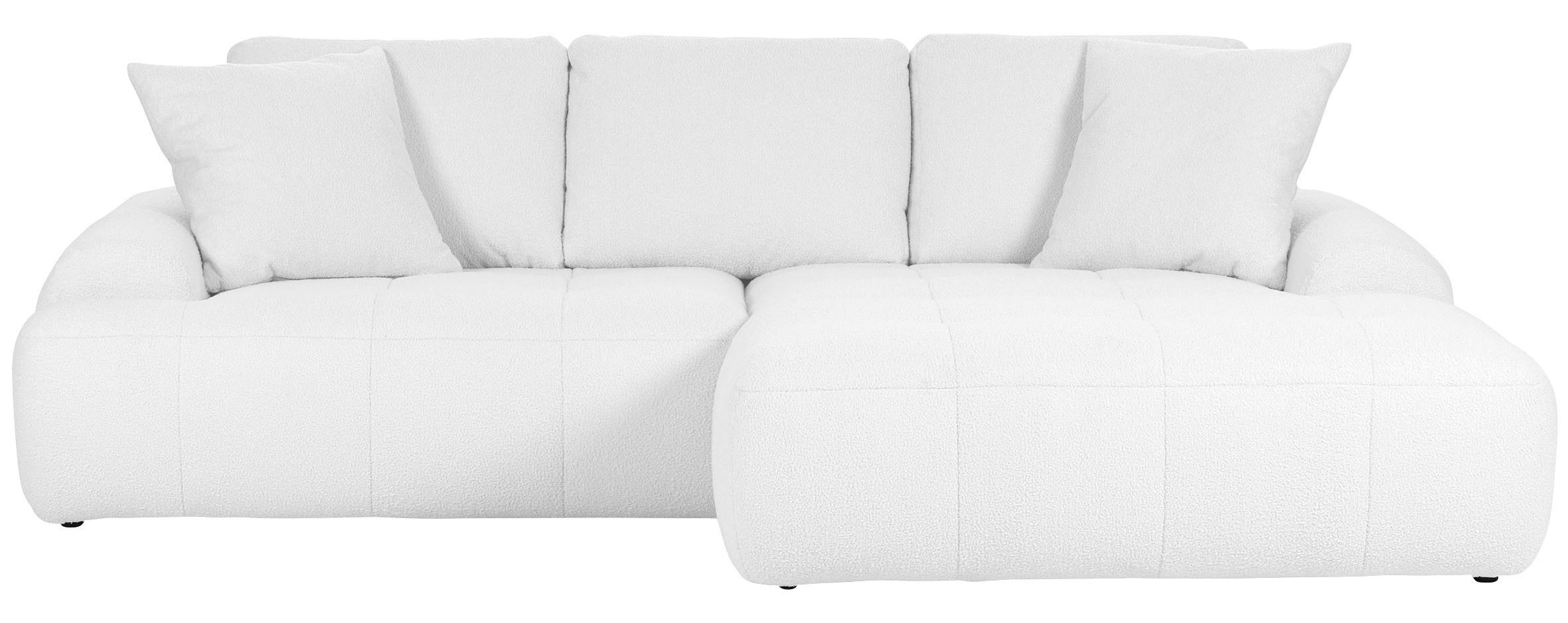 ECKSOFA Weiß Flachgewebe  - Schwarz/Weiß, KONVENTIONELL, Kunststoff/Textil (286/195cm) - Carryhome