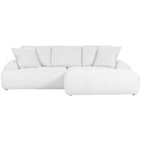 ECKSOFA in Flachgewebe Weiss  - Weiss/Schwarz, Konventionell, Kunststoff/Textil (286/195cm) - Carryhome