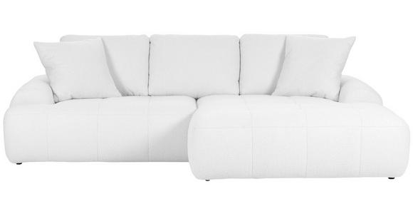 ECKSOFA in Flachgewebe Weiß  - Schwarz/Weiß, KONVENTIONELL, Kunststoff/Textil (286/195cm) - Carryhome