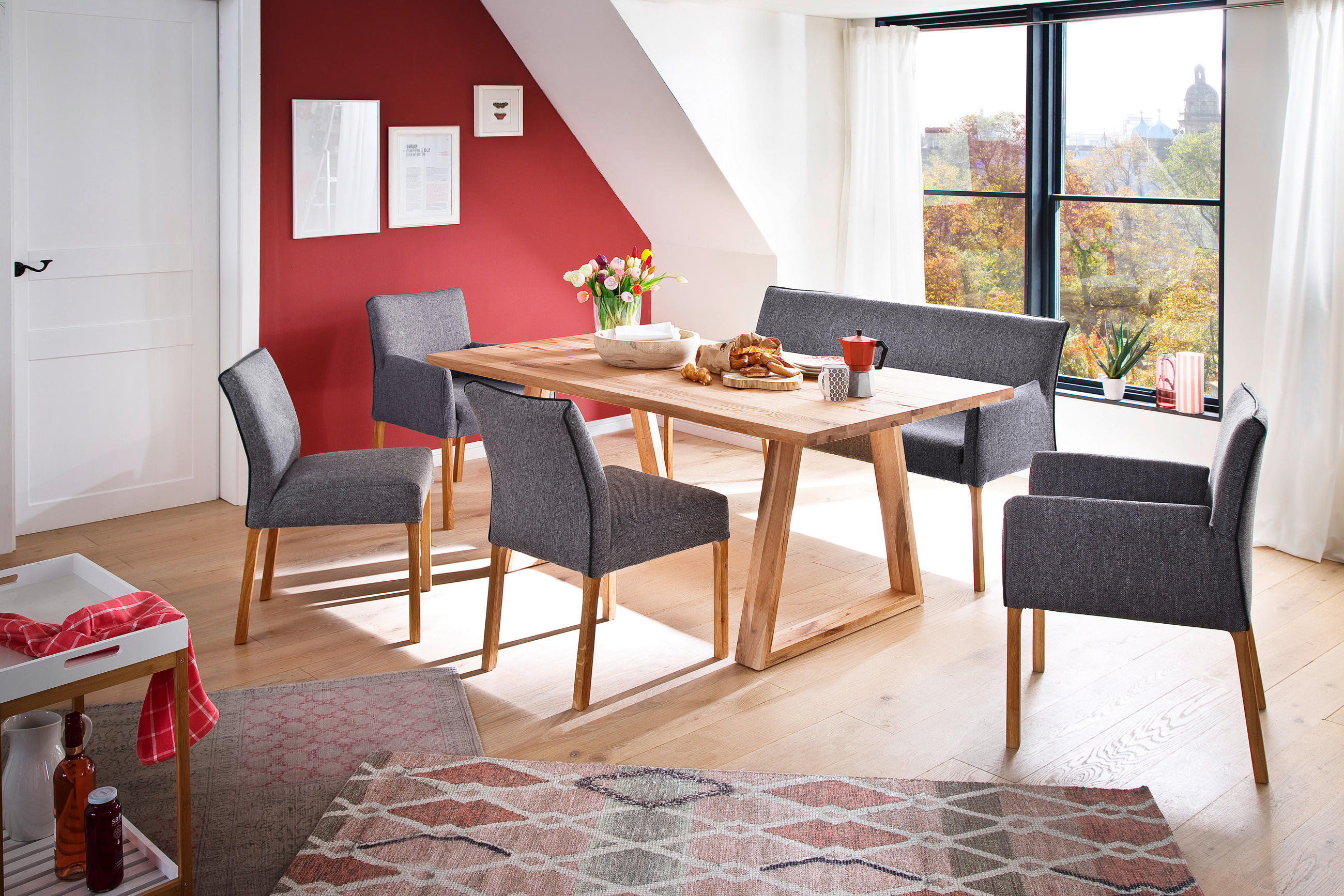 ESSTISCH 180/100/77 cm Zerreiche massiv Holz Eichefarben rechteckig - Eichefarben, KONVENTIONELL, Holz (180cm) - MID.YOU