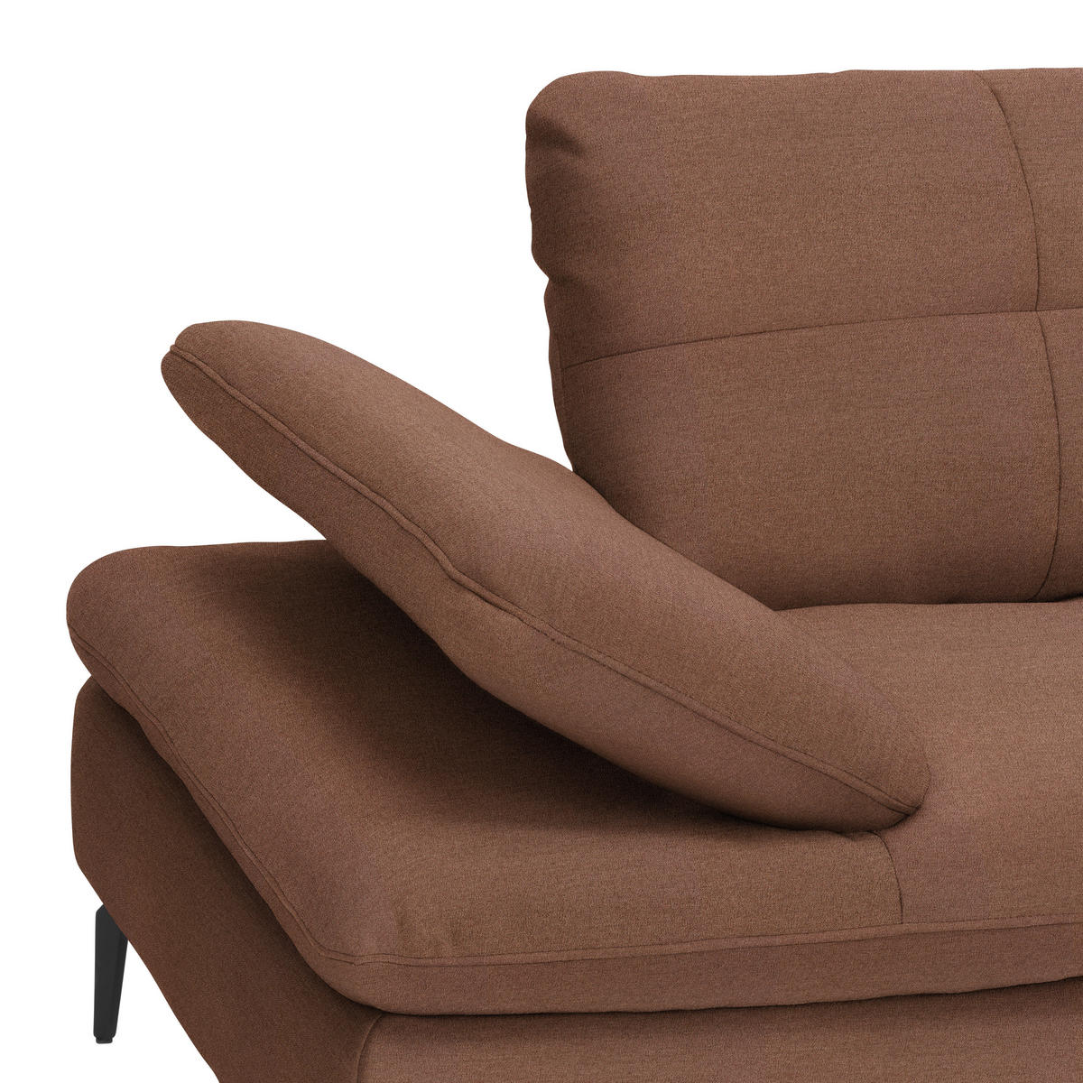 ECKSOFA in Webstoff Braun  301/179 cm  - Schwarz/Braun, Design, Textil/Metall (301/179cm) - Chilliano