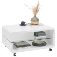 COUCHTISCH in Glas, Holzwerkstoff 60/90/45 cm  - Weiss, Modern, Glas/Holzwerkstoff (60/90/45cm) - Ti'me