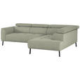 ECKSOFA  in Chenille Creme  280/205 cm  - Creme/Schwarz, Design, Textil/Metall (280/205cm) - Xora