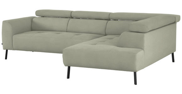 ECKSOFA  in Chenille Creme  280/205 cm  - Creme/Schwarz, Design, Textil/Metall (280/205cm) - Xora