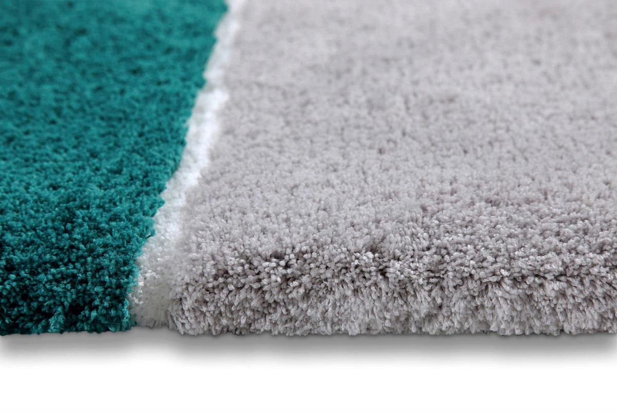 BADTEPPICH Grau, Grün, Türkis 70/120 cm  - Türkis/Grau, Basics, Kunststoff/Textil (70/120cm) - WECON HOME