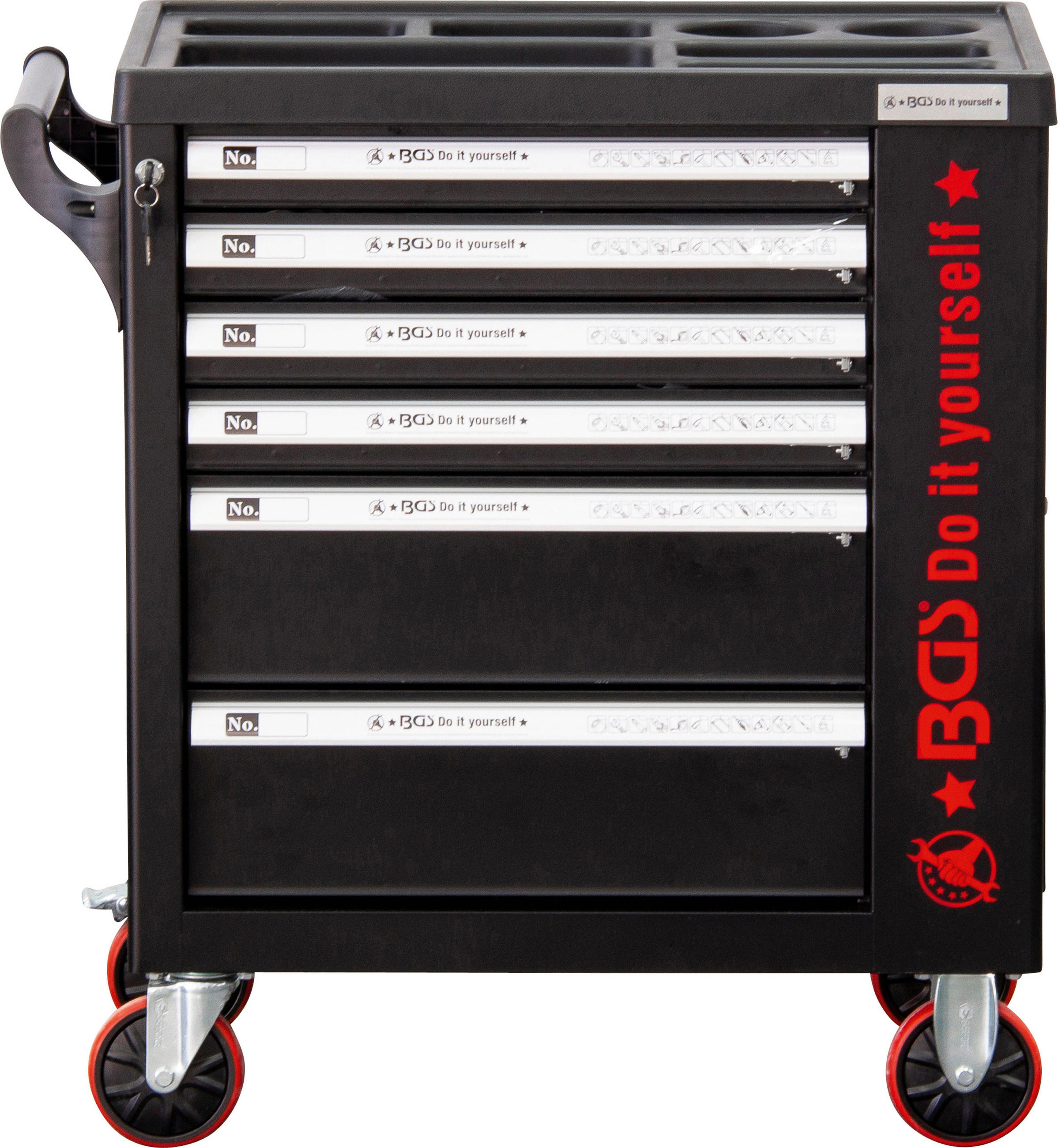 Werkstattwagen Leer Schwarz/rot B: 74,98 Cm