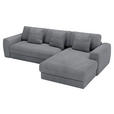 ECKSOFA Dunkelgrau Cord  - Dunkelgrau/Schwarz, MODERN, Kunststoff/Textil (302/182cm) - Carryhome