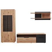 WOHNWAND in Buchefarben - Anthrazit/Buchefarben, MODERN, Glas/Holz (345/213/56cm) - Valnatura