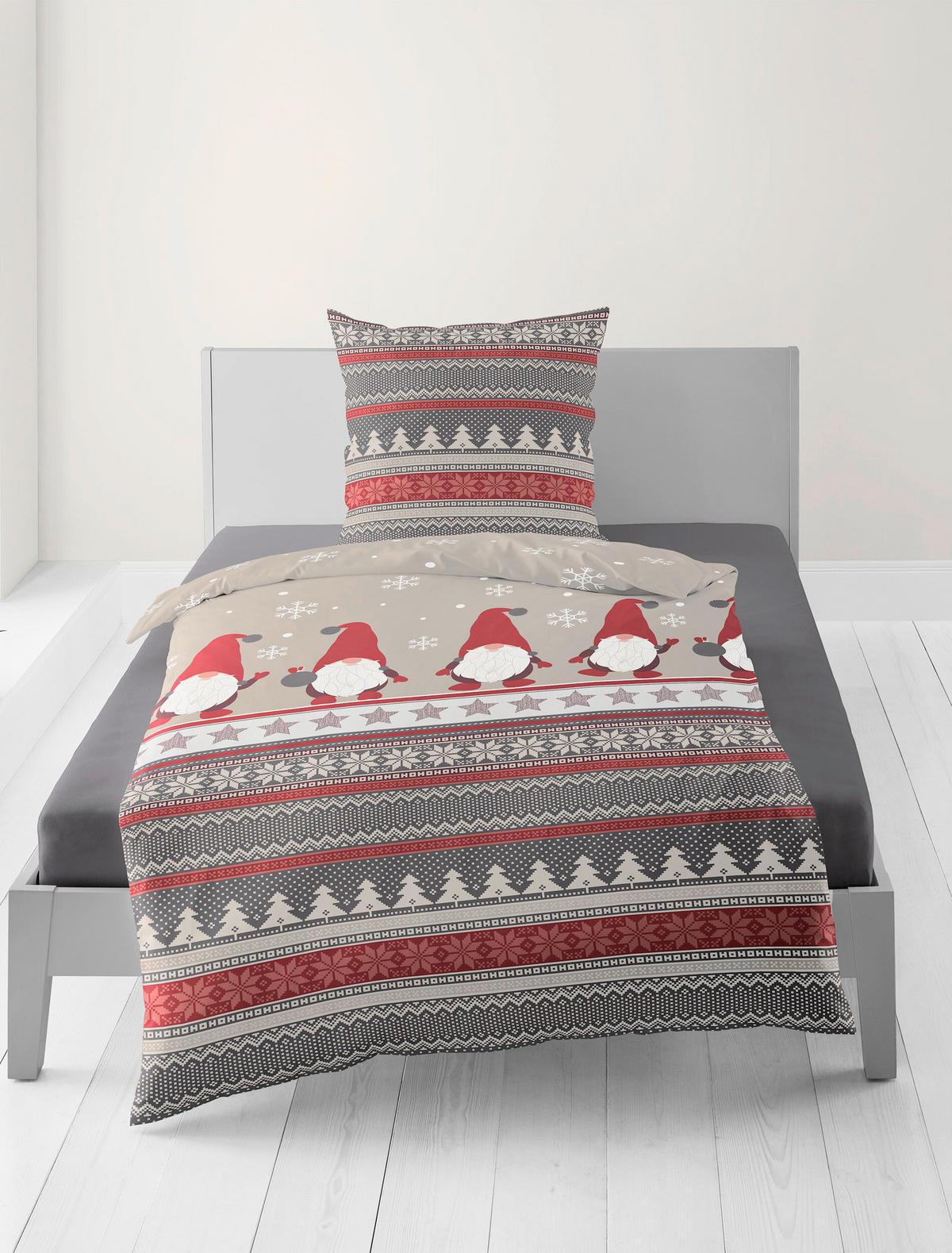 BETTWÄSCHE 2-teilig Biber 135/200 cm  - Rot, Design, Textil (135/200cm) - Bierbaum