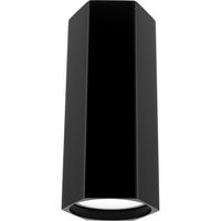 DECKENSTRAHLER Hexa 6.5/13 cm   - Schwarz, Basics, Holz (6.5/13cm)