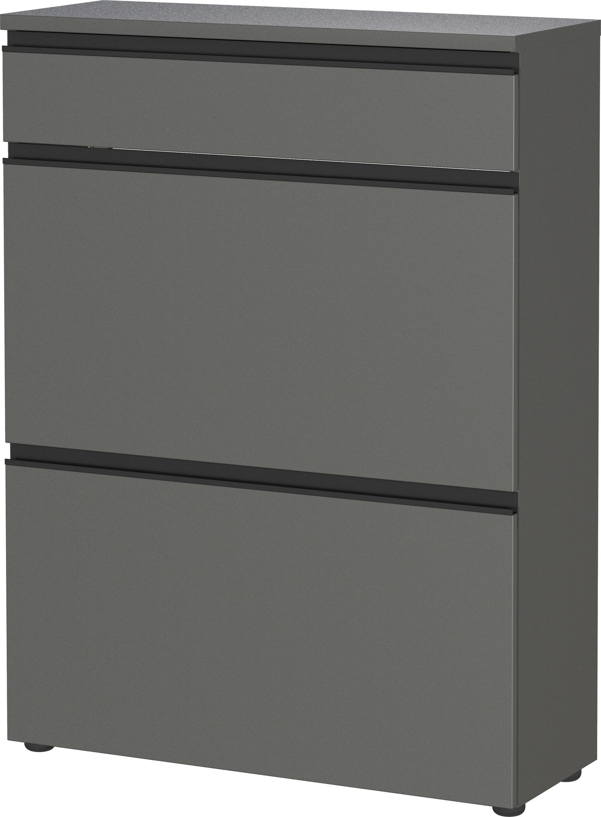 SCHUHSCHRANK GW-BLADONE  in 80/107/29 cm  - Graphitfarben/Schwarz, Design, Holzwerkstoff/Kunststoff (80/107/29cm) - MID.YOU