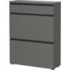 SCHUHSCHRANK Graphitfarben  - Graphitfarben/Schwarz, Design, Holzwerkstoff/Kunststoff (80/107/29cm) - MID.YOU