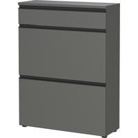 SCHUHSCHRANK GW-BLADONE  in 80/107/29 cm  - Graphitfarben/Schwarz, Design, Holzwerkstoff/Kunststoff (80/107/29cm) - MID.YOU