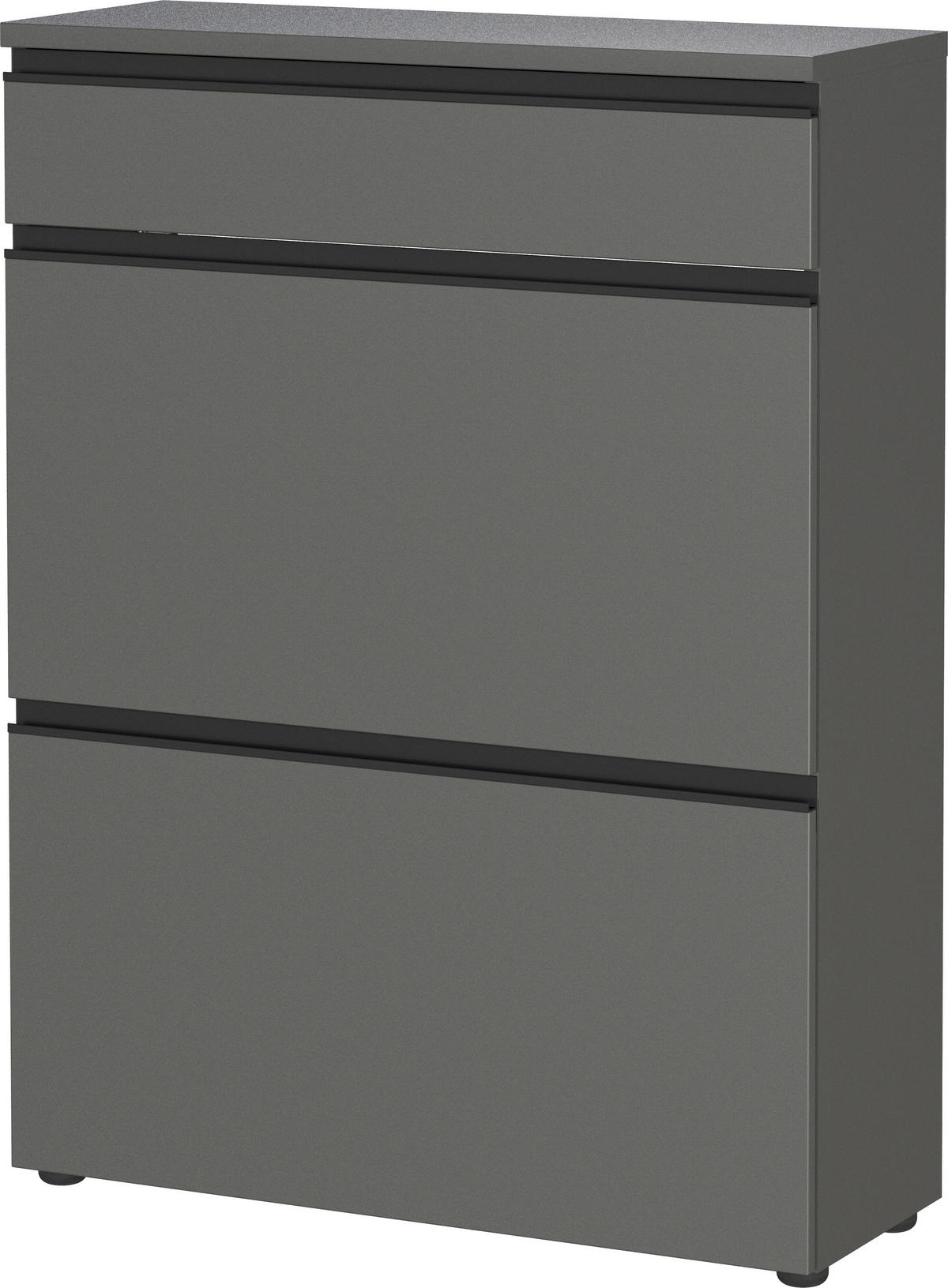 SCHUHSCHRANK GW-BLADONE  in 80/107/29 cm  - Graphitfarben/Schwarz, Design, Holzwerkstoff/Kunststoff (80/107/29cm) - MID.YOU