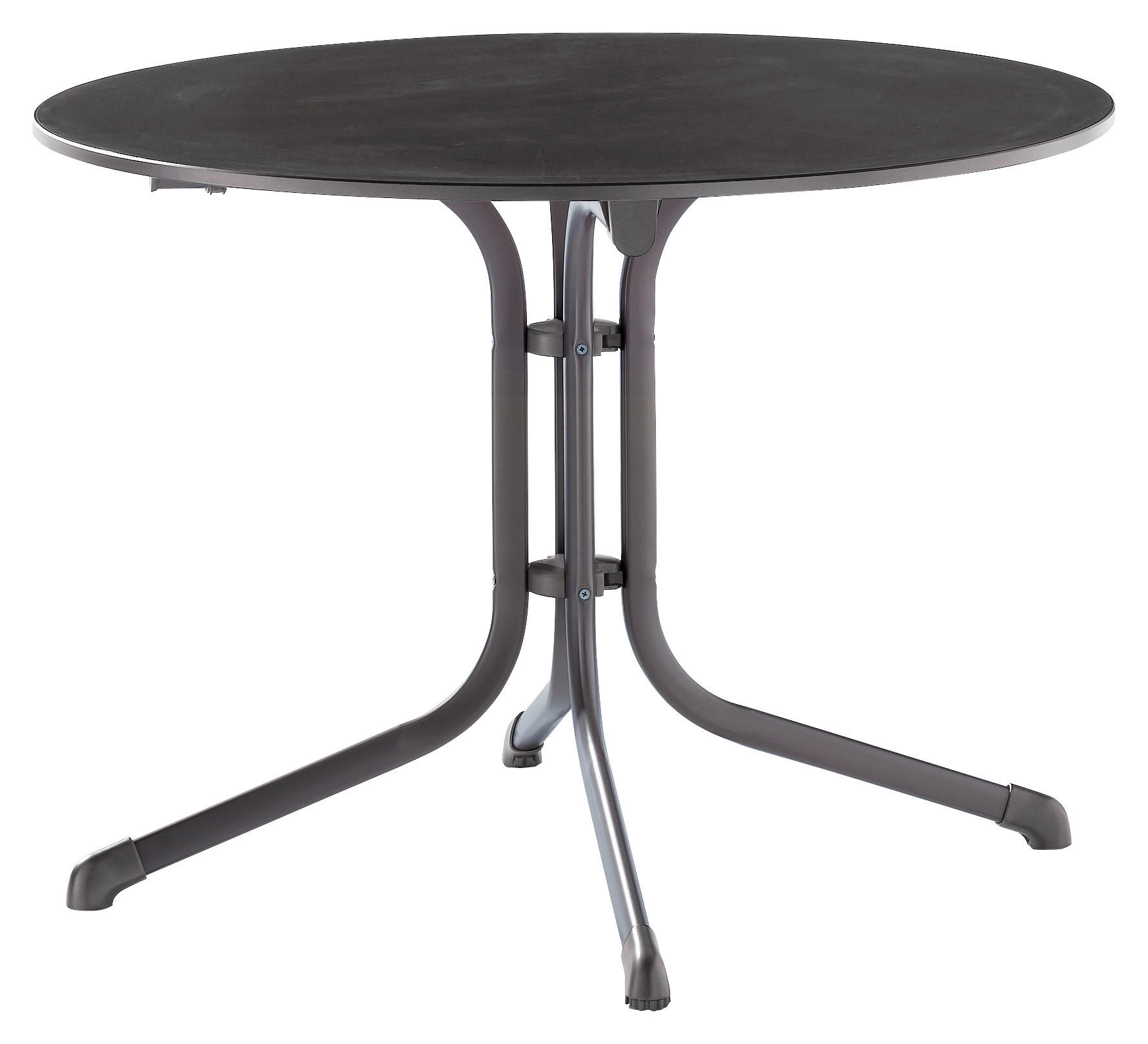 GARTENTISCH Holzwerkstoff Anthrazit, Grau rund  - Anthrazit/Grau, MODERN, Holzwerkstoff/Metall (100/73cm) - Sieger