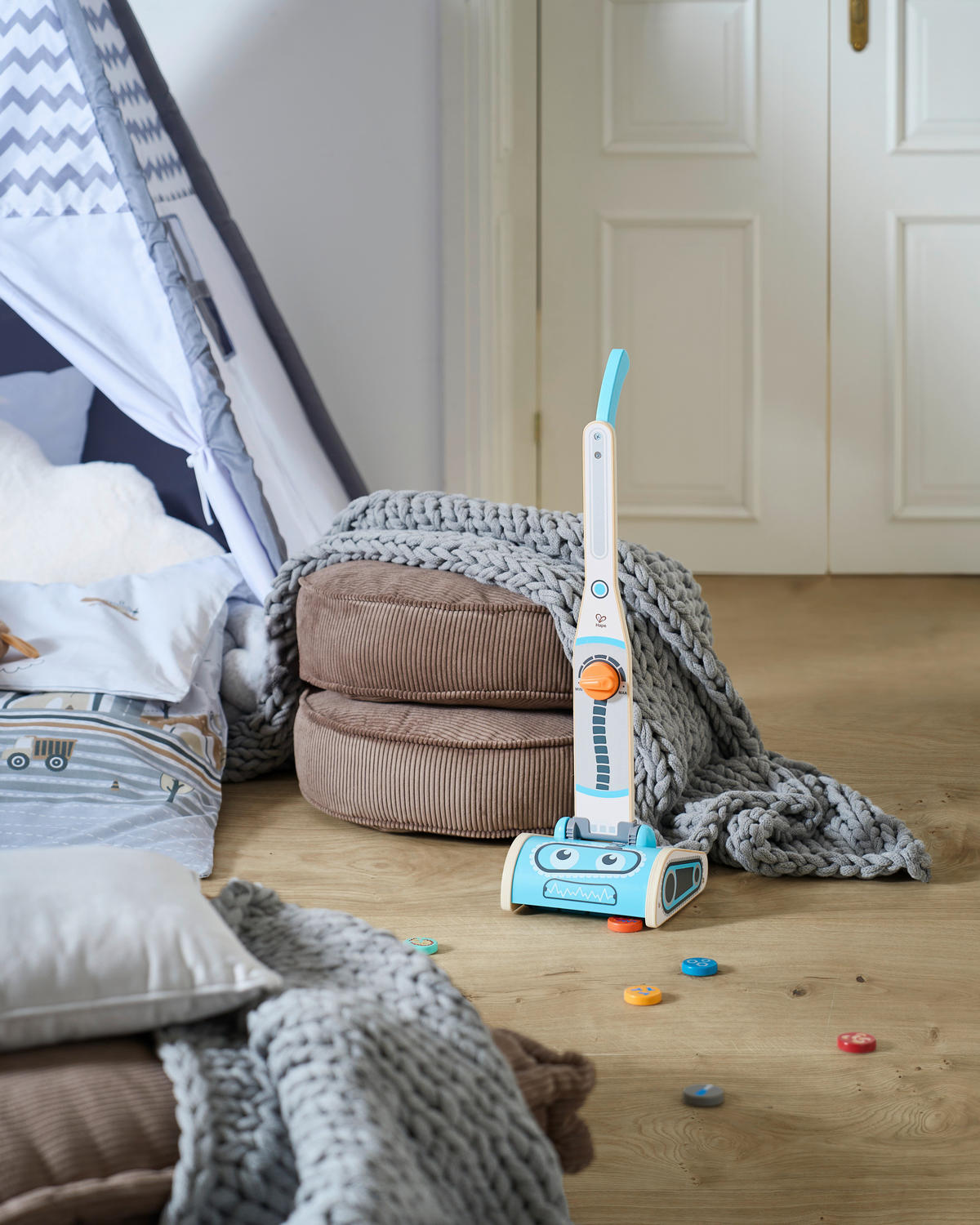 SPIELZELT - Hellgrau/Weiß, Basics, Holz/Textil (120/150/120cm) - My Baby Lou