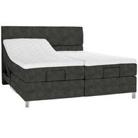 BOXSPRINGBETT 160/200 cm  in Dunkelgrau  - Chromfarben/Dunkelgrau, Konventionell, Kunststoff/Textil (160/200cm) - Voleo