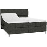 BOXSPRINGBETT 160/200 cm  in Dunkelgrau  - Chromfarben/Dunkelgrau, KONVENTIONELL, Kunststoff/Textil (160/200cm) - Voleo