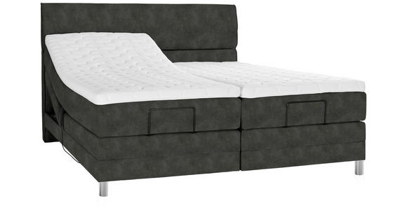 BOXSPRINGBETT 160/200 cm  in Dunkelgrau  - Chromfarben/Dunkelgrau, KONVENTIONELL, Kunststoff/Textil (160/200cm) - Voleo