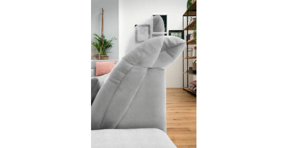 WOHNLANDSCHAFT in Mikrofaser Hellgrau - Chromfarben/Hellgrau, Design, Kunststoff/Textil (211/350/204cm) - Xora