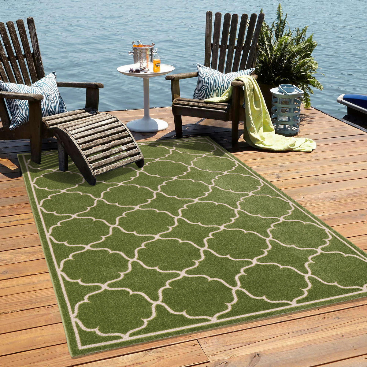 TEPIH ZA UNUTAR./VANJ. UPORAB 120/170 cm   zelena  Berlin  - zelena, Lifestyle, tekstil/plastika (120/170cm)