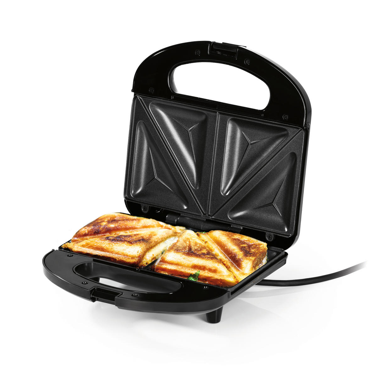 SANDWICHTOASTER GOURMETmaxx  - Schwarz, Basics, Kunststoff/Metall (21,4/21,3/8,8cm)