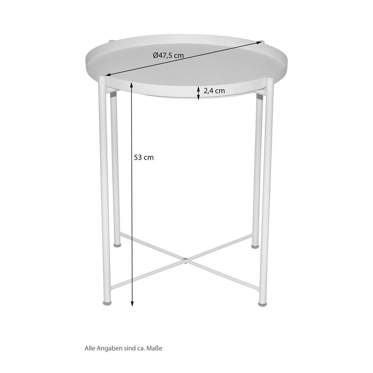 BEISTELLTISCH 47,5/47,5/53 cm Gelb rund  - Gelb, Design, Metall (47,5/47,5/53cm) - MID.YOU