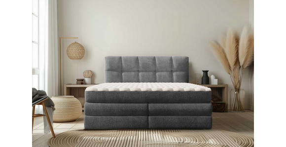 BOXSPRINGBETT 180/200 cm  in Grau  - Schwarz/Grau, Design, Kunststoff/Textil (180/200cm) - Esposa